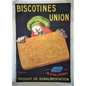 Leonetto Cappiello - "union Biscotines, Overeating Product" Original Canvas Poster