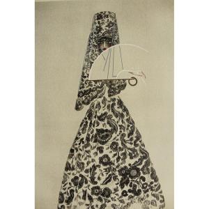 Yan B. Dyl Large Art Deco Fashion Lace Stencil "spanish Blondes" 1927