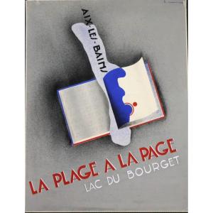 Unique: Henry Germain "aix-les-bains à La Page" Original Gouache Poster Project Lac Bourget