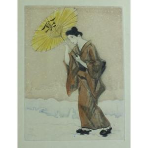 Foujita “the Third Youth Of Madame Prune” Pierre Loti Ex. Copyright On Japan With 3 States