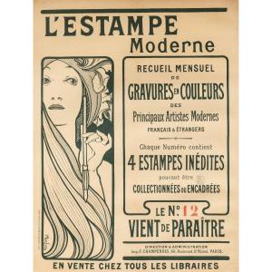 Alfons Mucha "l'estampe Moderne" Very Rare Indoor Poster 80x60 Cm - Not A Cover!