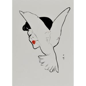 René Gruau "the Kiss Of The Dove" Original Lithograph Printed By Mourlot Dior Perfumes