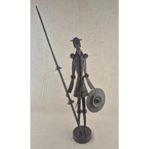 Ivan Ivanoff "don Quichotte" Wrought Iron Sculpture 51 Cm Signed On Base