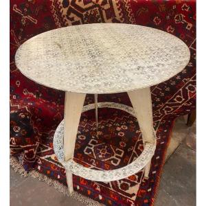 Pair Of Painted Metal Pedestal Table