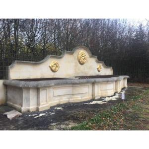 Fontaine Bassin d'Applique En Pierre De Saumur