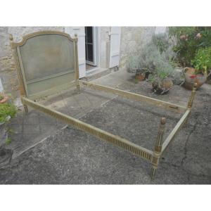 Small Painted Bed In Louis XVI Style, 19th Century