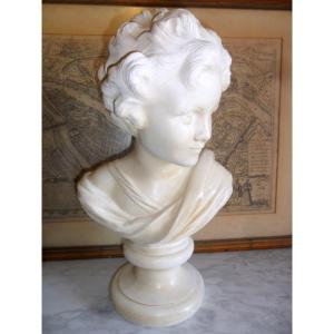 Antique Bust Of A Young Boy In Plaster