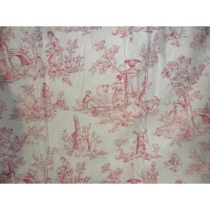 Pair Of Toiles De Jouy Patterned Hangings By Maison Boussac