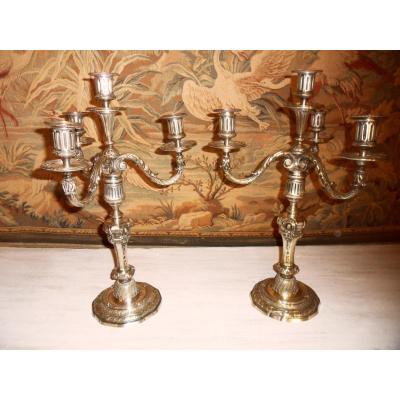 Pair Of Candlesticks In Bronze