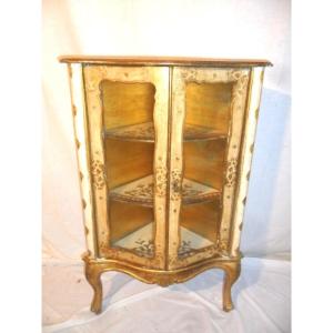 Small Venetian Louis XV Style Corner Display Case