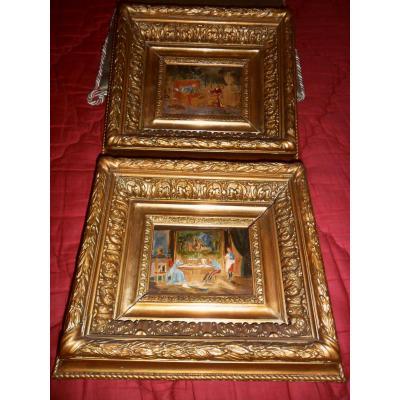 Pair Of Oils On 19th Panels