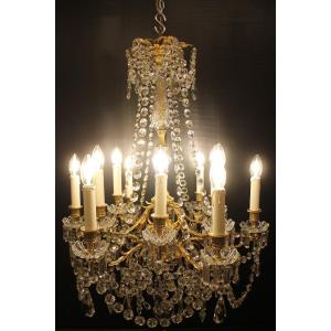 Gilt Bronze And Crystal Chandelier With Twelve Lights, Napoleon III Period