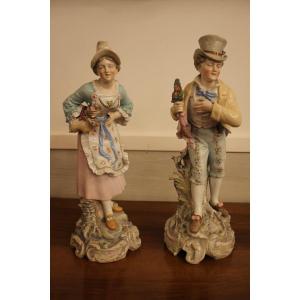 Gallant Couple In Meissen Porcelain