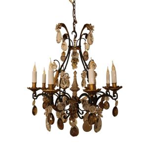 Eight-light Cage Chandelier Attributed To Baguès, Circa 1900