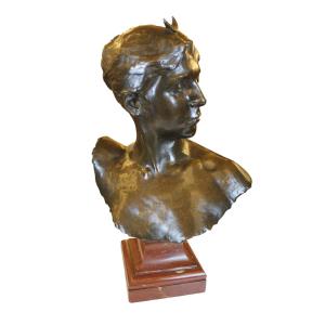 Alexandre Falguiere (1831-1900) - Bronze Bust Of Diana The Huntress