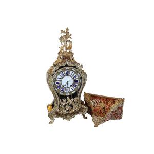 Cartel And Console In Boulle Marquetry, Louis XV Period, Claude Du Grand Mesnil Watchmaker