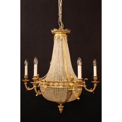 Louis XVI Style Hot Air Balloon Chandelier, Late XIXth Century