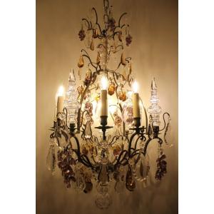 Important Cage Chandelier With 8 Lights, End Of The XIXth Century