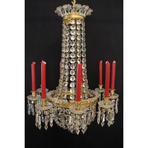 Baccarat - Crystal Hot Air Balloon Chandelier, Late 19th Century