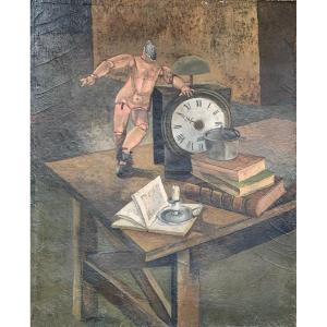 Jean-pierre Dulucq (1942-2019) - Surrealist Still Life With A Doll - Circa 1960