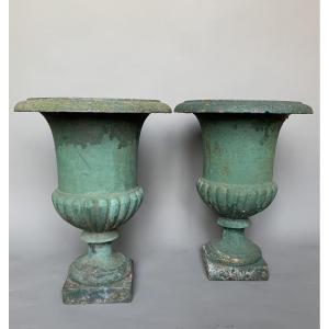Pair Of Medici Vases - 19th Century - Cast Iron