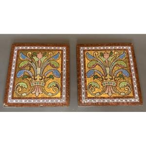 Pair Of Mosaic Tiles – Early 20th Century