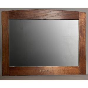 Large Mirror - Art Nouveau Oak - Early 20th Century