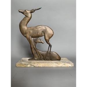 Pair Of Bronze Gazelles - Art Deco - 1920s–1930s