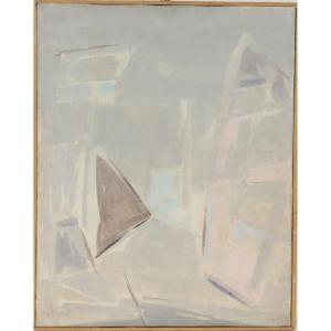 Geometric Abstract Composition - Oil On Canvas - Circa 1960