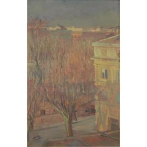 Peppino Piccolo (1903-1983) – View Of Via Germanico In Rome, 1946