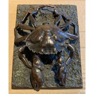 Rare Bronze Inkwell - Naturalist Crab - Late XIXᵉ Century