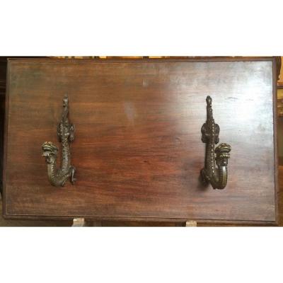 Nineteenth Coat Rack With Bronze Dragons In The Taste Of Viardot