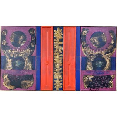 Oil On Canvas From The 60s - Signed Camu And Dated 1965