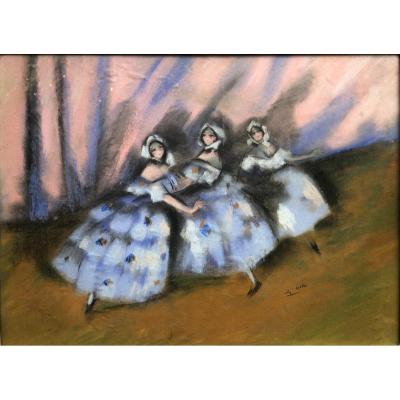 Charles Gir (1883-1941) - The Dancers Of The Opera - Pastel Drawing