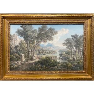 Louis François Cassas (1756 - 1827) - Landscape - Watercolor