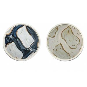 Claude Viallat - Pair Of Acrylics On Cardboard - 1984