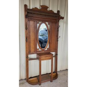 Art Deco Coat Rack/wardrobe In Solid Oak