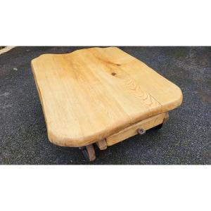 Coffee Table With Industrial Cart Wheels