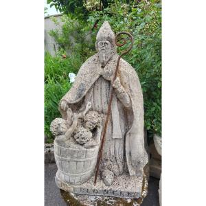 Statue Of St Nicolas In Natural Stone