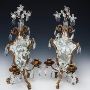 Pair Of Harlequin And Columbine Candelabra - In The Style Of Baguès, Circa 1900