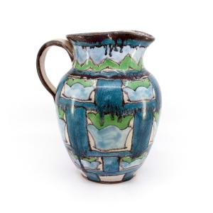 Marcel Noverraz (1899-1972) — Earthenware Pitcher With Geometric Decoration, Circa 1930