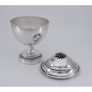 Covered Sugar Bowl In The Shape Of An Urn — Solid Silver, By Hans Jacob Ammann (1750-1834) — Zurich, Circa 1790