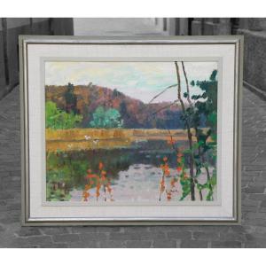 Leo Deck (1908-1997), Elfenau Im Herbst, Oil On Hardboard, Ca 1960