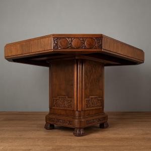 Hexagonal Art Deco Period Table In Walnut 