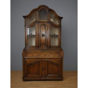 Monumental Scriban Library Buffet With Clock XVII Period In Oak