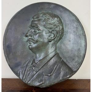 Charles-louis Picaud: Bronze Tondo Signed And Dated 