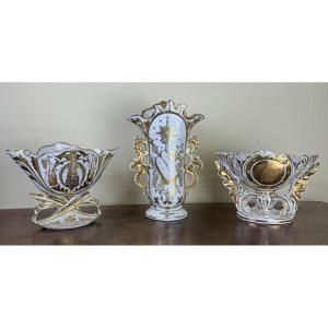 Old Paris: Three Porcelain Altar Vases