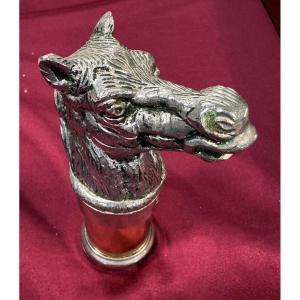 Gucci Italy: Silver-plated Horse Head Pepper Shaker Circa 1970