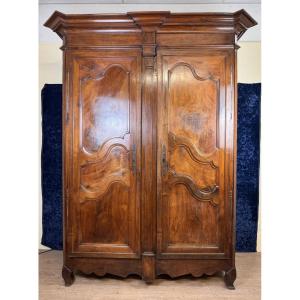Louis XV Period Wardrobe In Solid Walnut Circa 1750