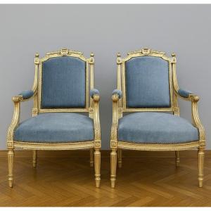 Pair Of Louis XVI Style Armchairs